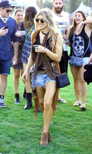 10.abr.2015 - Fergie aproveita primeiro dia do festival Coachella