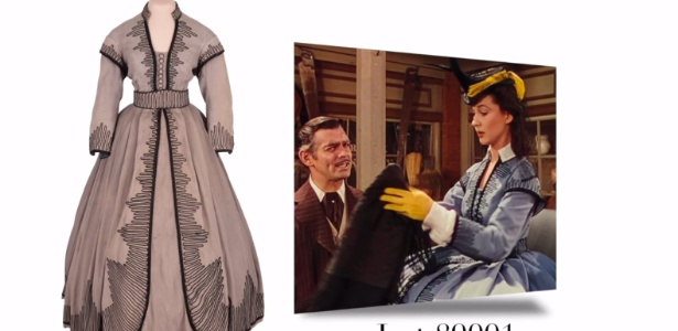 Vestido de Scarlett O"Hara (Vivien Leigh), em "E o Vento Levou": US$ 137 mil em leilão - Reprodução/Heritage