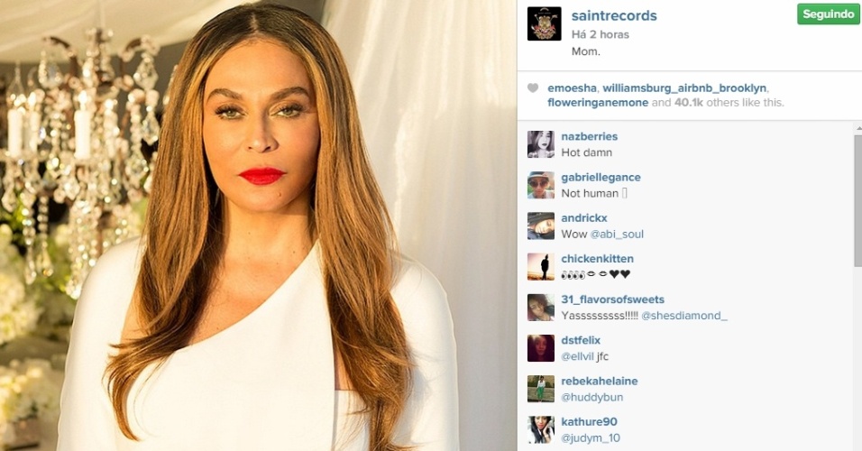 22.abr.2015 - Solange Knowles, irmã da cantora Beyoncé, publica foto da mãe das duas no dia de seu casamento 