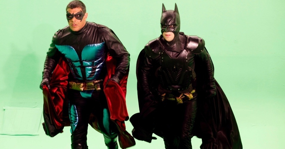Alexandre Frota e Tuca Graça como Robin e Batman no 
