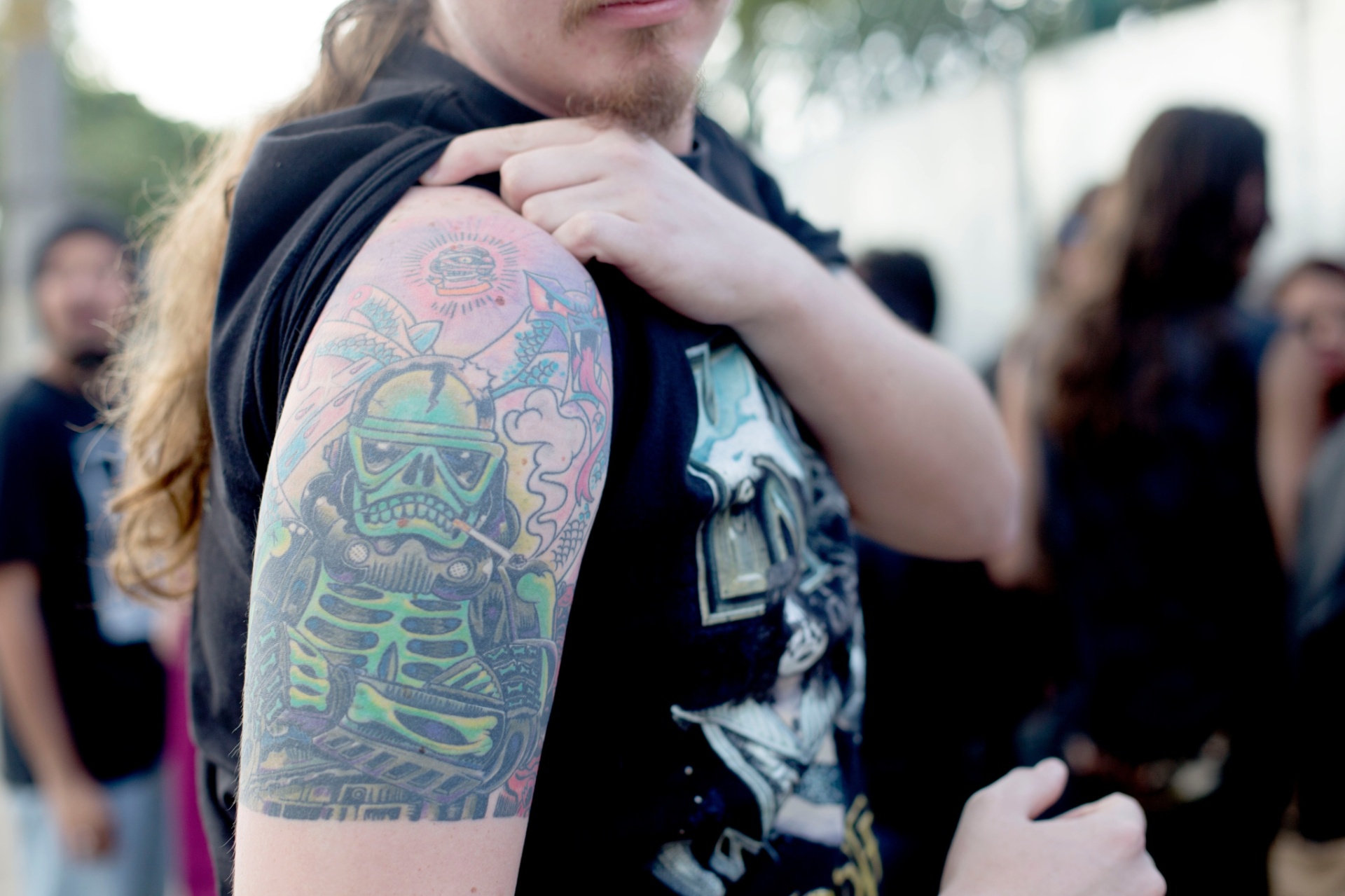 Roqueiros são conhecidos desde sempre pelas suas tatuagens, e não foi diferente no festival Monster of Rock. Confira as melhores tatuagens do público que compareceu à Arena Anhembi, em São Paulo. - Ricardo Matsukawa /UOL