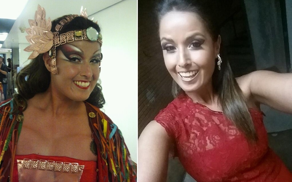 A mezzo-soprano carioca Adriana Clis, de 40 anos, eliminou 22 kg e ganhou papéis de maior destaque em óperas. À esquerda, a cantora vestida de personagem da ópera "As Valquírias", de Richard Wagner, em 2011, antes de perder peso. À direita, visivelmente mais magra - Facebook/Divulgação