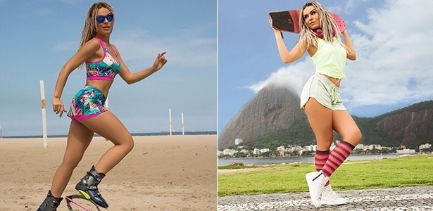 01.mai.2015 - Fernanda Lacerda, a Mendigata, faz fotos para ensaio esportivo no Rio de Janeiro