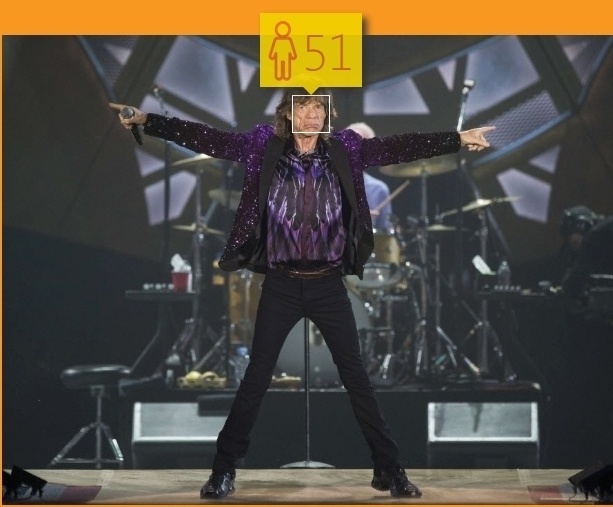 O setentão Mick Jagger ficou com 51 anos no aplicativo
