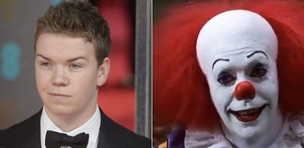 O ator Will Poulter, que irá reviver o palhaço It, originalmente interpretado por Tim Curry - Montagem/UOL