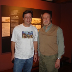 O bisneto de Henrique Alvim Correa, Carlos Augusto Soares Alvim Corera, 50 anos, e seu pai, neto de Henrique, Sergio Nepumoceno Alvim Correa, 84 anos - Acervo Pessoal - Acervo Pessoal