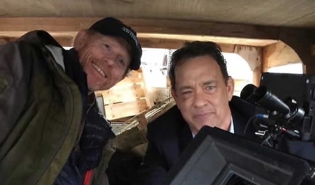 Ron Howard e Tom Hanks no início das filmagens de "Inferno" - Reprodução