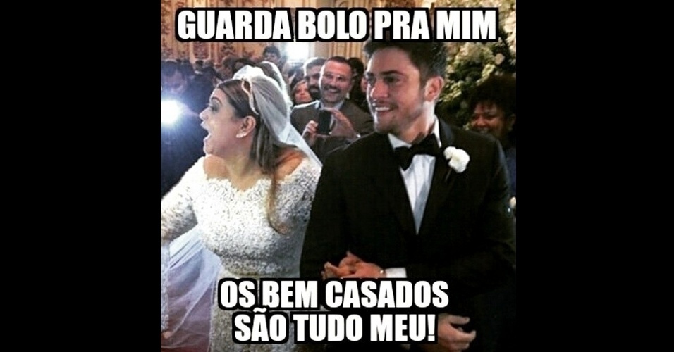 Outro internauta fez uma brincadeira aproveitando a expressão de Preta Gil ao lado do noivo Rodrigo Godoy na igreja