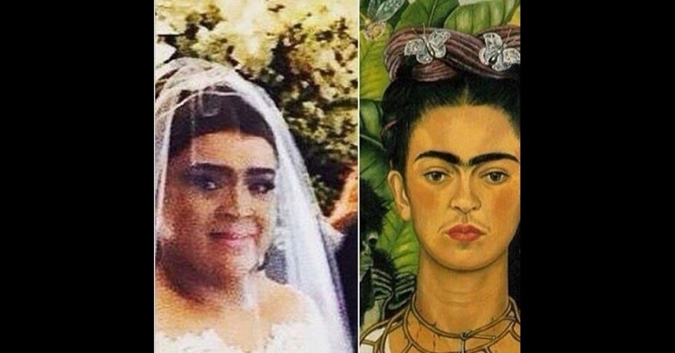 Sobrancelhas grossas, lábios carnudos, cabelos divididos no meio... Preta Gil não lembra a pintora mexicana Frida Kahlo?