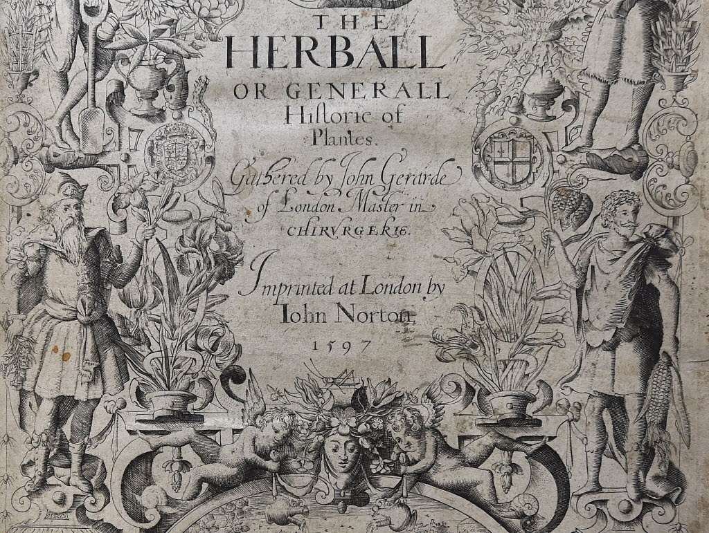 19.mai.2015 - Imagem da primeira edição de "The Herball", livro do século 16, mostra o que seria o primeiro retrato autêntico de Shakespeare - Toby Melville/Reuters