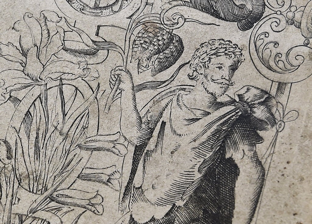 19.mai.2015 - Imagem da primeira edição de "The Herball", livro do século 16, mostra o que seria o primeiro retrato autêntico de Shakespeare - Toby Melville/Reuters