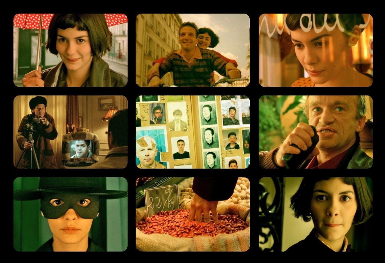 Cenas do filme francês "O Fabuloso Destino de Amélie Poulain" (2001), de Jean-Pierre Jeunet. O longa usa muito o contraste de verde e vermelho, que são opostos na paleta de cores. Esses tons também estão bastante presentes na obra do pintor brasileiro Juarez Machado, em quem o filme se inspirou - Reprodução