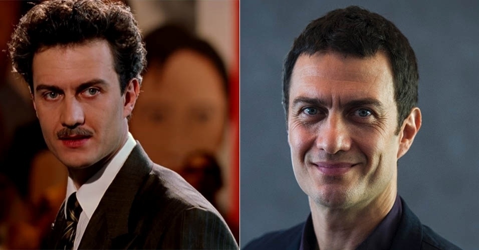 Gabriel Braga Nunes em cena de "Chatô" e em foto de 2015 - Reprodução/Divulgação