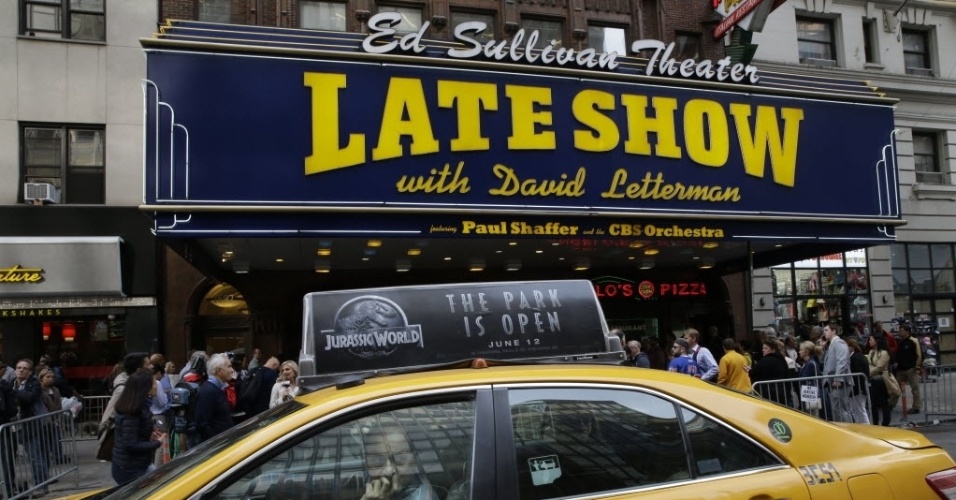 20.mai.2015 - Última edição do "The Late Show" com David Letterman no teatro Ed Sullivan em Nova York, nos EUA. Letterman se aposenta nesta quarta-feira após 33 anos de carreira, sendo 22 como apresentador da CBS