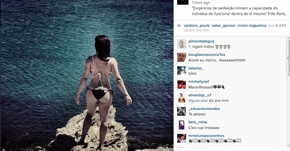 22.mai.2015 - De férias na Grécia, Cleo Pires postou uma foto em seu Instagram na manha desta sexta-feira em que aparece de biquíni olhando para o mar. Na rede social, a atriz recebeu vários elogios como 