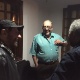 22.mai.2015 - João Bosco, Luiz Carlos Miele e Gilberto Gil batem papo durante pausa do ensaio para o show "Elis, 70 anos", que acontece neste sábado (23) e domingo (24), no Anhembi, em São Paulo. O espetáculo musical foi idealizado pelo filho da cantora, João Marcelo Bôscoli - João Marcello Bôscoli/UOL