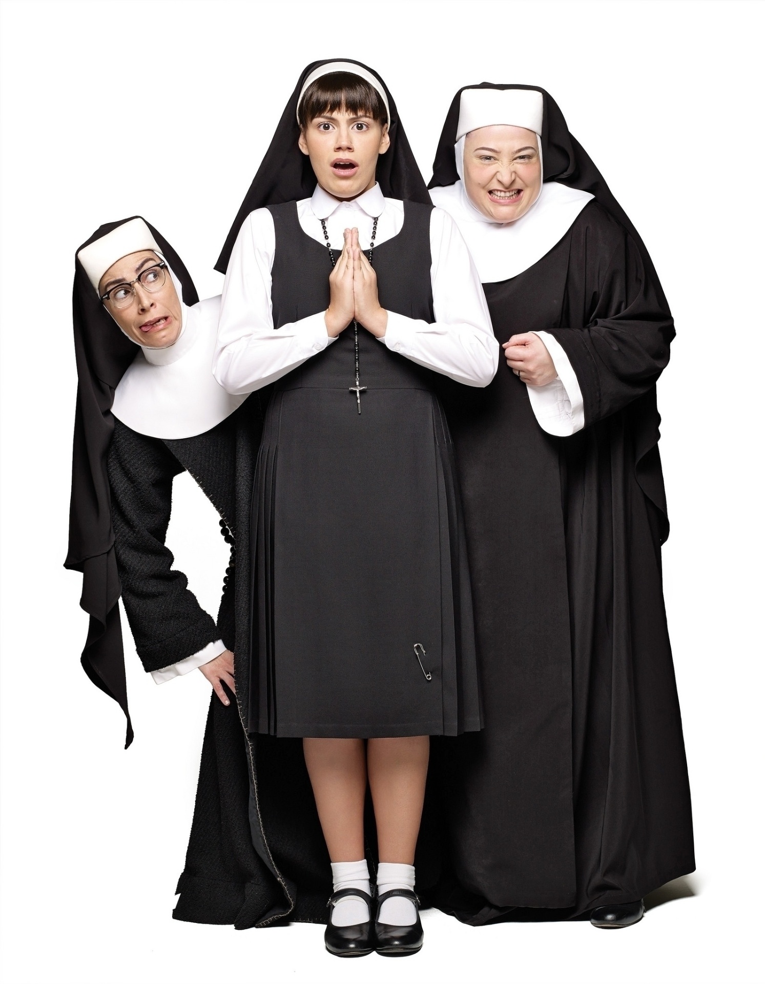 As personagens de "Mudança de Hábito", da esq. para a dir., Irmã Maria Lázarus (Daniela Cury), Irmã Maria Roberta (Ana Luiza Ferreira) e Irmã Maria Patricia (Andrezza Massei). As três vivem no convento Rainha dos Anjos - Jairo Goldflus