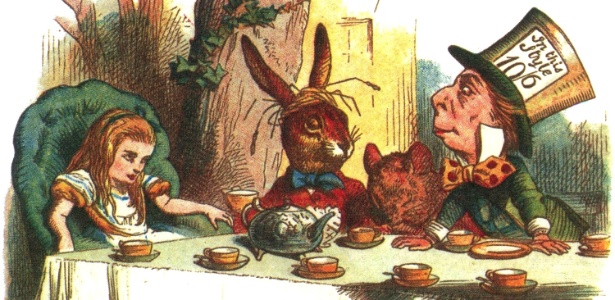 Versão colorida de ilustração de John Tenniel para "As Aventuras de Alice no País das Maravilhas" - Reprodução