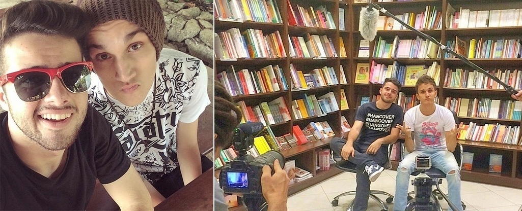 Rafael Moreira e Christian Figueiredo são amigos há quatro anos e fizeram juntos o lançamento de seus livros pelo Brasil, por quase dois meses, entre fevereiro e março - Instagram/Divulgação
