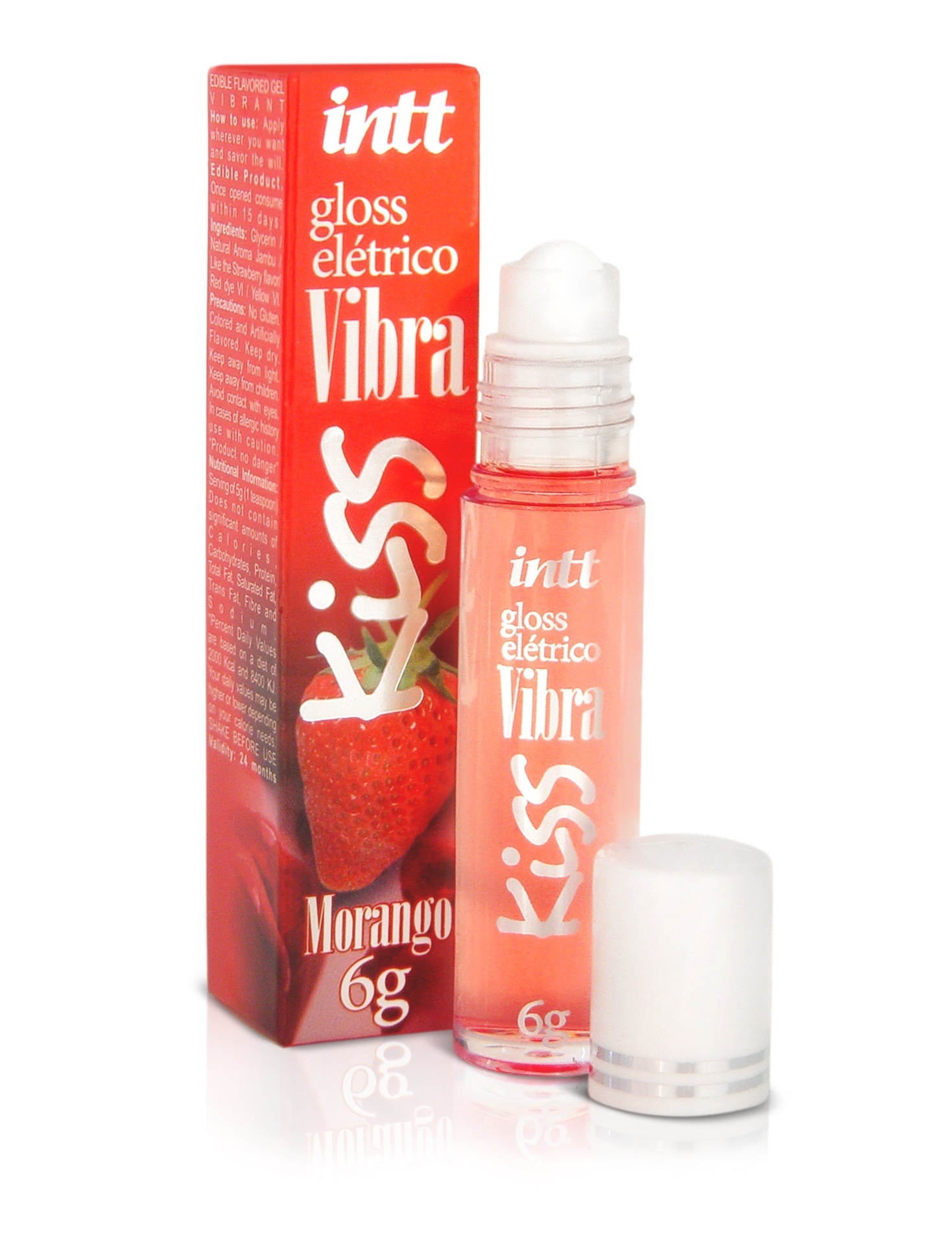 Vibra Kiss, da Intt (www.intt.com.br), é um gloss com efeito vibratório. Disponível nos sabores morango, tutti-frutti e menta. R$ 19,80. Preço consultado em junho de 2015. Sujeito a alterações - Divulgação