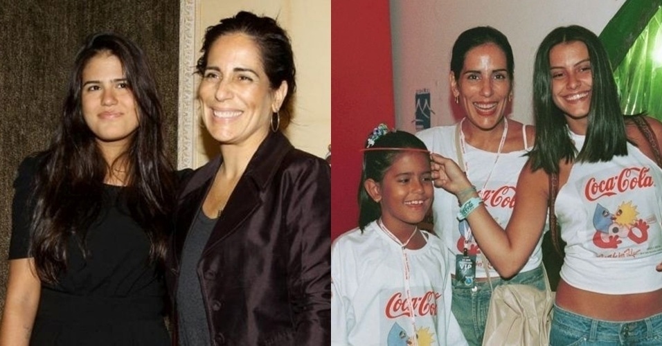 Antes e depois de Antonia Morais com a mãe, Gloria Pires