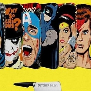 Butcher Billy já licencia até mesmo suas criações, como nesta coleção de capas de celular - Reprodução/BBC