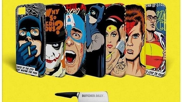 Butcher Billy já licencia até mesmo suas criações, como nesta coleção de capas de celular - Reprodução/BBC