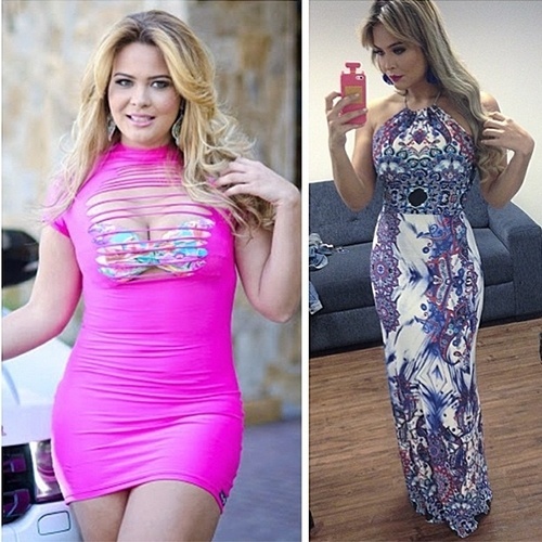 5.jun.2015 - Geisy Arruda surpreende seus seguidores ao postar uma foto comparando seu antes e depois após emagrecer 15 quilos.