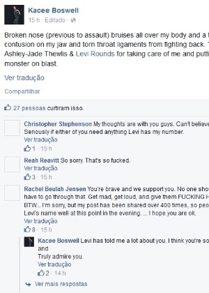 Usuária Kacee Boswell, que acusa o músico Ronnie Radke de estuprá-la - Reprodução/Facebook - Reprodução/Facebook