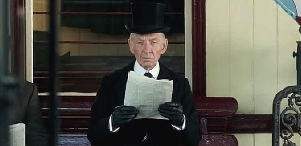 O ator Ian McKellen, de 76 anos, encarna versão idosa do personagem Sherlock Holmes  - Reprodução