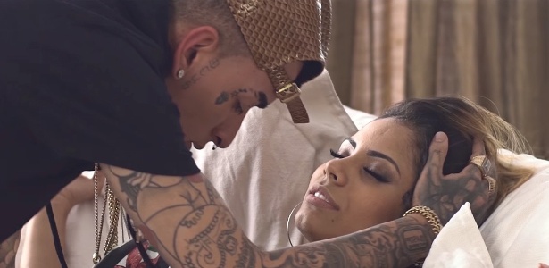 Lexa e MC Guimê no clipe da música "Fogo", single do funkeiro - Reprodução