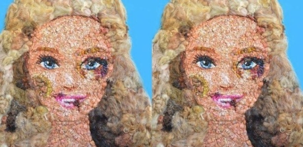 Barbie aparece com hematomas em imagem criada pela artista italiana Lady Be - Reprodução/Vvox