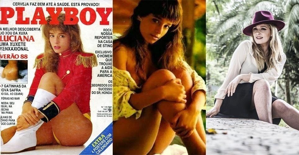 Luciana Vendramini tinha apenas 17 anos quando foi capa da edição de dezembro de 1987. Na capa, a então paquita era anunciada como "A melhor descoberta do Xou da Xuxa. Luciana, uma xuxete xenxaxional" - Reprodução/Playboy e Lucas Lima/UOL