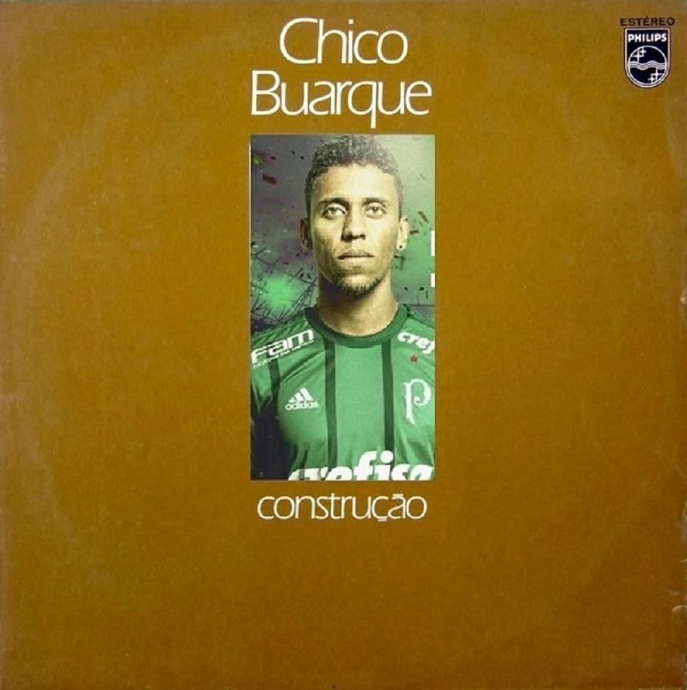 Muitos acham o lateral-direito Marcos Rocha, do Palmeiras, a cara do cantor Chico Buarque. - Reprodução/Facebook