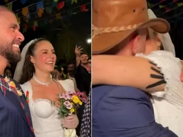Paolla Oliveira e Diogo Nogueira se 'casam' e celebram: 'Final feliz'