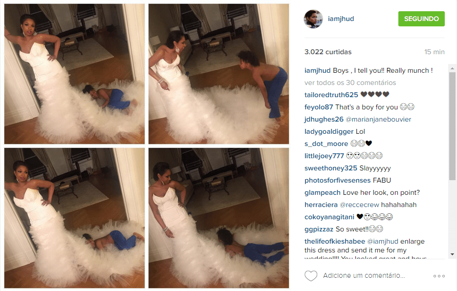 03.mai.2016 - Jennifer Hudson esbanjou glamour durante sua passagem pelo tradicional baile do MET, - Reprodução/Instagram iamjhud