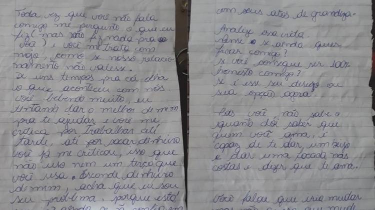 A filha de Luciana achou sua carta após o seu assassinato - Reprodução