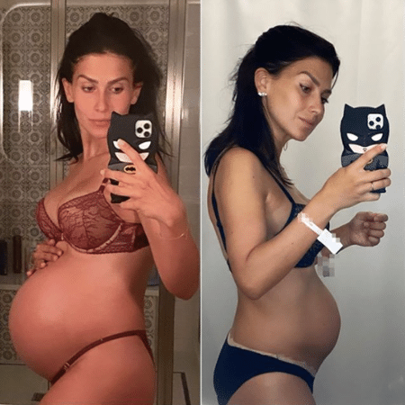 Hilaria Baldwin mostra o corpo antes e após o parto - Reprodução/Instagram
