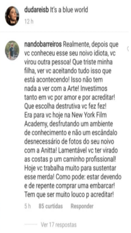 Luiz Fernando, pai de Duda Reis - Reprodução / Instagram - Reprodução / Instagram