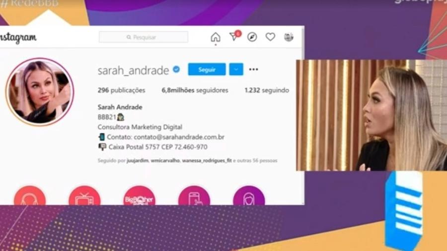 BBB 21: Sarah se choca com número de seguidores nas redes sociais - Reprodução/ Globoplay