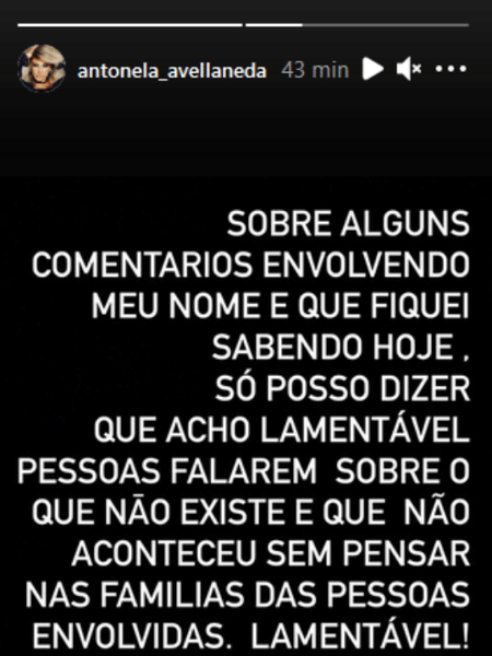 Story da ex-BBB Antonela Avellaneda - Reprodução/Instagram - Reprodução/Instagram