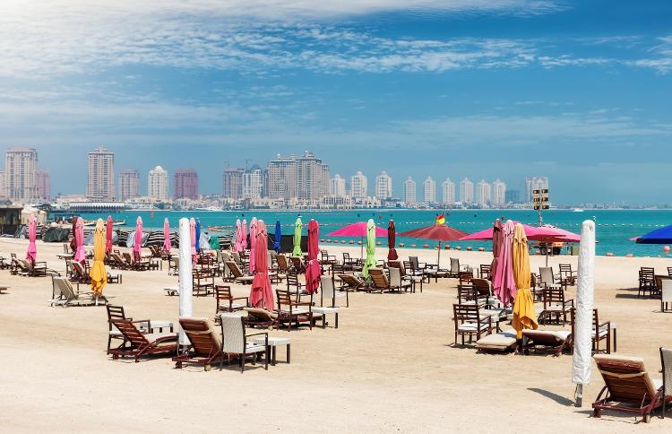 The public beach at the Qatar Cultural Center in Doha - Getty Images/iStockphoto - Getty Images/iStockphoto