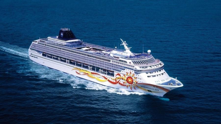 Vista aérea do navio Norwegian Sun, da mesma empresa do Norwegian Jewel - Divulgação/Norwegian Cruise Line