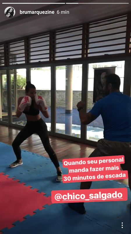 Bruna Marquezine em aula com o personal trainer, Chico Salgado - Reprodução/Instagram