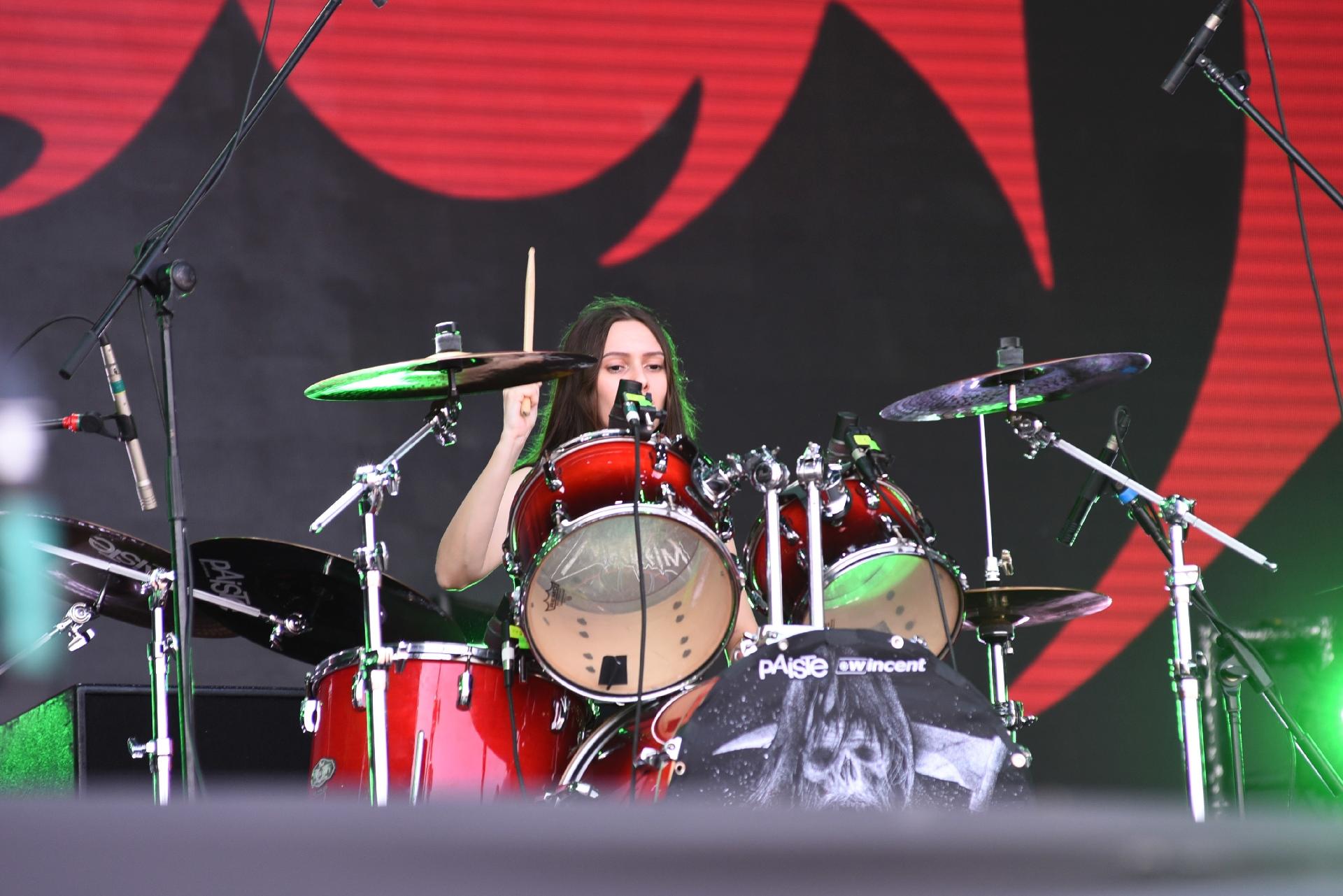 Luana Dametto, bateirista da banda Nervosa, no Rock In Rio 2019 - FERNANDA BALSTER/FOTOARENA/ESTADÃO CONTEÚDO