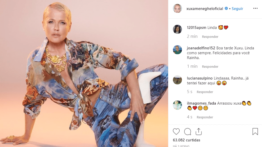 Xuxa Meneghel compartilha foto em pose inusitada no Instagram - Reprodução/Instagram
