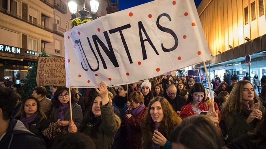 Manifestação do 8 de março em Granada, na Espanha, em 2018