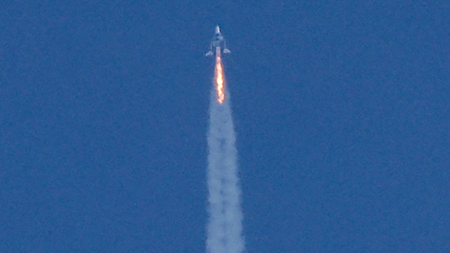 O foguete de passageiros VSS Unity da Virgin Galactic foi atualizado para viagem até a fronteira espacial - JOE SKIPPER/REUTERS