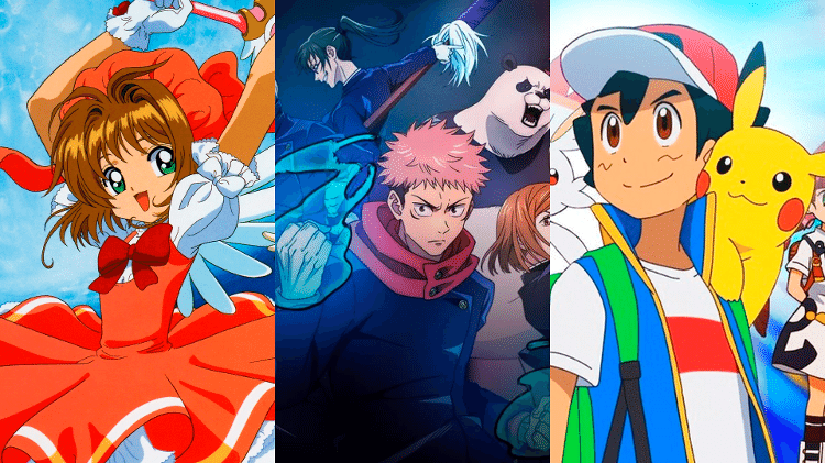 Animes 'Card Captor Sakura', 'Jujutsu Kaisen' e 'Pokémon' Animes 'Card Captor Sakura', 'Jujutsu Kaisen' e 'Pokémon'