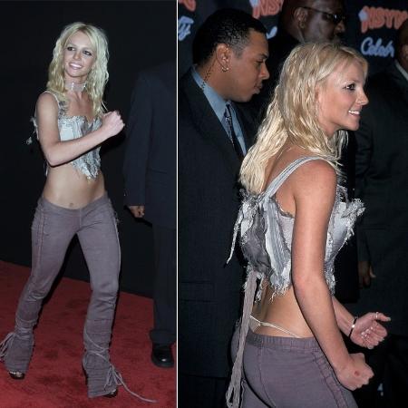 Britney Spears - calça tão baixa que mostrava a calcinha - Getty Images